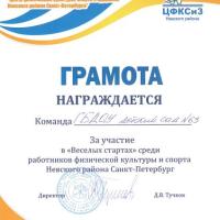 Веселые старты. ГБДОУ 63